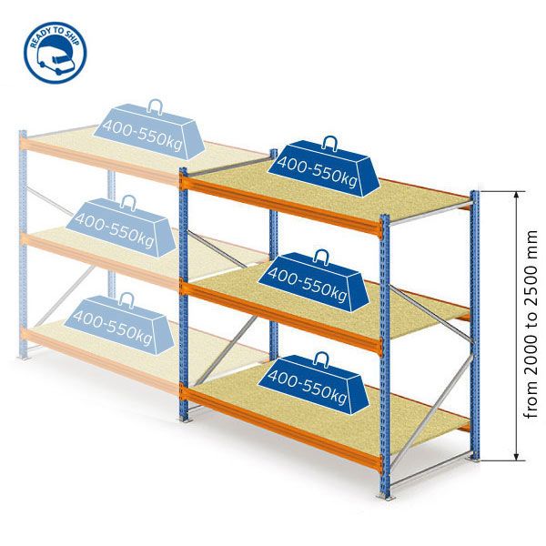 M7 shelving with chipboard extra module